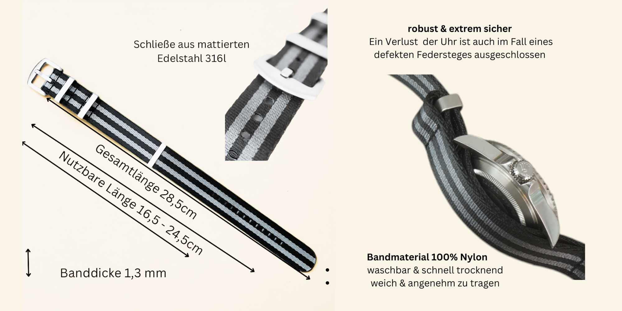 NATO Strap - textiles Uhrenarmband für Uhren Watch strap anleitung