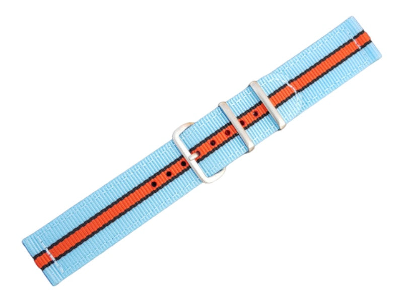 Nylon Armband zweiteilig Farbe hellblau schwarz,orange - Racing