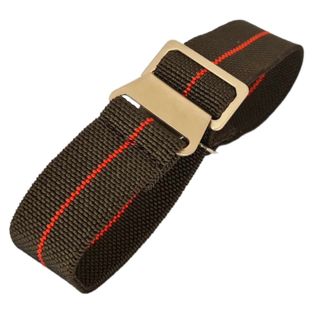 Stretch Uhrenarmband mit Spangenschliesse aus mattierten Edelstahl - Parachute Strap
