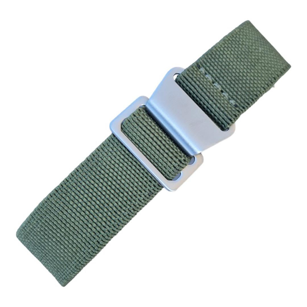 Stretch Uhrenarmband mit Spangenschliesse aus mattierten Edelstahl - Parachute Strap