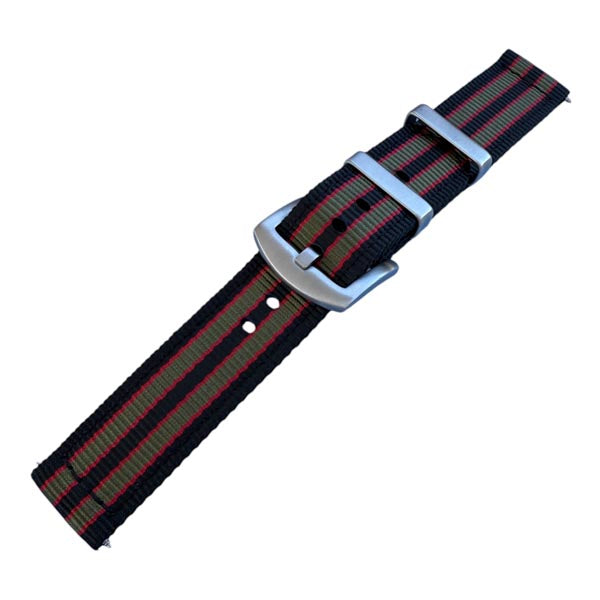 Nylon Armband zweiteilig Farbe schwarz,oliv orange - Goldfinger