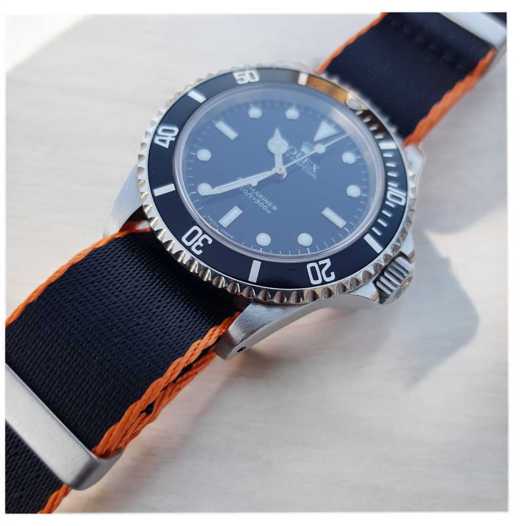 NATO Strap - textiles Uhrenarmband mit einer Uhr Rolex