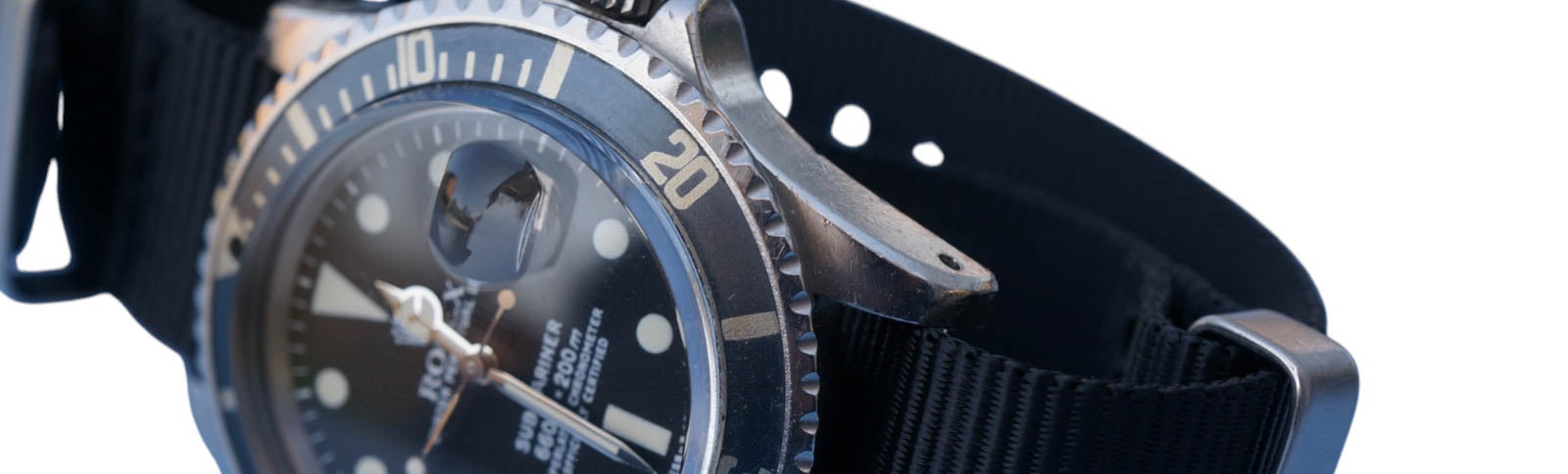 NATO Strap - textiles Uhrenarmband mit einer Uhr Rolex