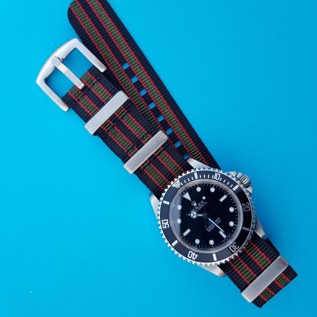 NATO Strap - textiles Uhrenarmband mit einer Uhr Rolex