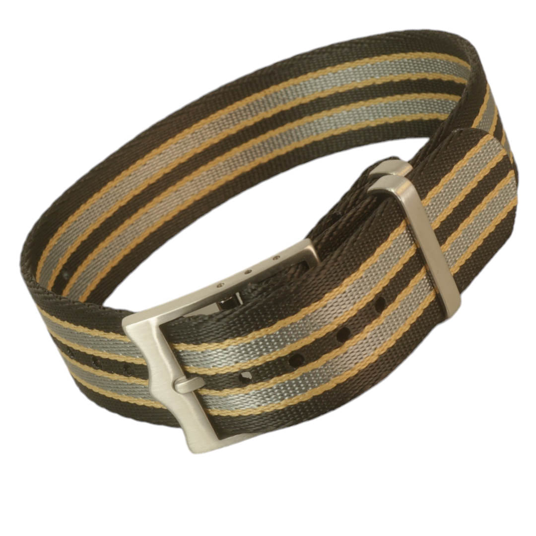 textiles Uhrenarmband mit mattierter Edelstahlschliesse