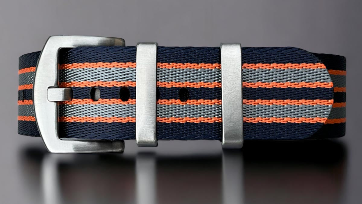 textiles Uhrenarmband mit mattierter Edelstahlschliesse